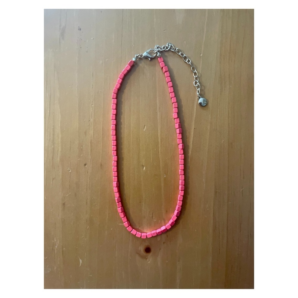 Pink tile BaubleBar necklace